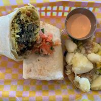 Vegan Breakfast Burrito at Fauxmaha in Omaha