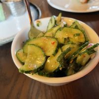 Sweet chili cucumbers—crisp and refreshing    at Juju in Durham