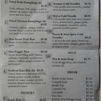 Menu at May Way Dumplings in Winston-salem