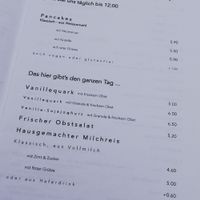 Ein Teil der Speisekarte at Kaffeeflut in Wittdun