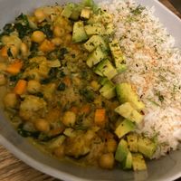 Chickpea curry at Pezetarian in Cartagena