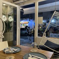 View to outside at Pezetarian in Cartagena