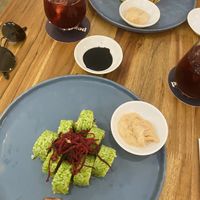 Green Rolls as starter   at Pezetarian in Cartagena