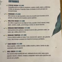 Vegan menu  at Pezetarian in Cartagena