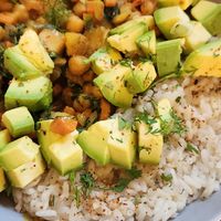 Chickpeas curry so perfect! at Pezetarian in Cartagena