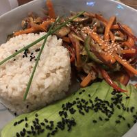 Hot veggie bowl  at Pezetarian in Cartagena