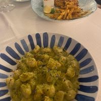 Gnocchi mit Pistaziencreme at Perla Blu in La Maddalena