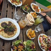 Shnitzelonim / Chickebab / Hatzil Baladi / Cauliflower of life at Chickpea Restaurant in Vancouver