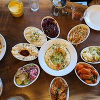Hafla. A little bif of everything for $26. I love the chickpea fries and Israeli salad at Chickpea Restaurant in Vancouver