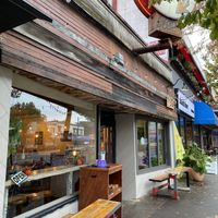 Outside at Chickpea Restaurant in Vancouver