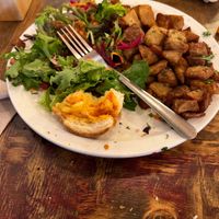 Hashbrowns were cold not worth eating...  at Chickpea Restaurant in Vancouver