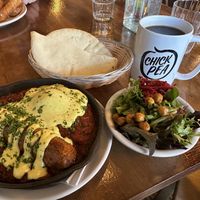 Breakfast shakshuka- so delicious!   at Chickpea Restaurant in Vancouver