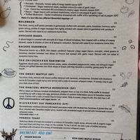 Menu at Chickpea Restaurant in Vancouver