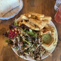 shawarma served platter stylee  at Chickpea Restaurant in Vancouver