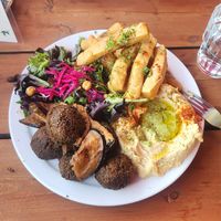 Falafel Platter. at Chickpea Restaurant in Vancouver