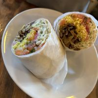 Chicksteak burrito   at Chickpea Restaurant in Vancouver
