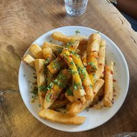 Chickpea fries!!!  at Chickpea Restaurant in Vancouver