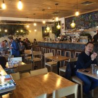 Spacious interior at Chickpea Restaurant in Vancouver