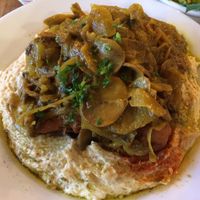 Hummus plate kasem at Chickpea Restaurant in Vancouver