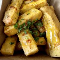 Chickpea friesd  at Chickpea Restaurant in Vancouver