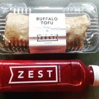 Buffalo Tofu Wrap and juice at Zest Juice Co - Easton in Columbus