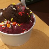 Chocolate and grape ice cream sorbet at Hedonist Artisan Ice Cream in Rochester