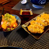 Starters - kimchi and gyozas at Itadakizen in Shrewsbury
