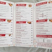 Menu at Beirut Falafel in Sydney