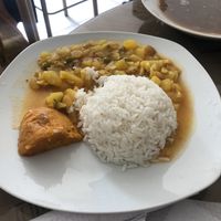 Main course of the day at Govinda in Chiclayo