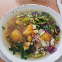 Sopa de verduras at Govinda in Chiclayo