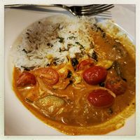 The coconut curry. Very yummy.  at Magnolias in Charleston