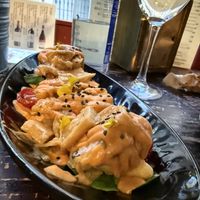 Vegetable Tempura Sushi with Porcini Mashrooms Sauce  at La Bartola in Sevilla