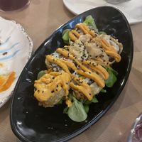 Tempura vegan sushii  at La Bartola in Sevilla
