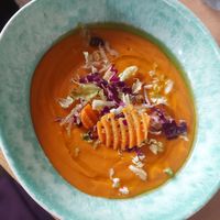 Salmorejo vegano (plato) at La Bartola in Sevilla