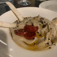Truffle hummus - tapas at La Bartola in Sevilla