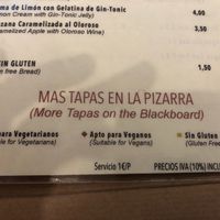 Shows vegan, vegetarian and gluten-free options.  at La Bartola in Sevilla