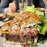 Double vegan burger   at True Food Kitchen in King Of Prussia