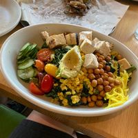 Salad yummmm so fresh tofu avo crunchy chickpeas corn wow wow at True Food Kitchen in King Of Prussia