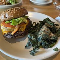 Vegan double cheeseburger with a kale salad   at True Food Kitchen in King Of Prussia
