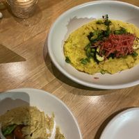 Coliflower polenta with hummus (without feta cheese) at True Food Kitchen in King Of Prussia