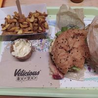 Seasonal burger + fries at Velicious Burger in Strasbourg