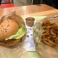 Great burgers and chips   at Velicious Burger in Strasbourg