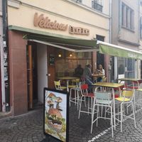 Outside at Velicious Burger in Strasbourg