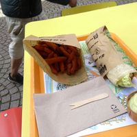 Sweet potato fries and the wrap at Velicious Burger in Strasbourg