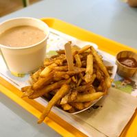 Gaspacho + Fries at Velicious Burger in Strasbourg