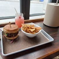 On a tray - you’ll need the paper towel   at Chic Shack in Quebec