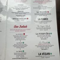 Menu 2   at Chic Shack in Quebec