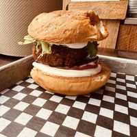 House made vegan burger is INCREDIBLE!   at Chic Shack in Quebec