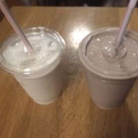 Vanilla and chocolate vegan milkshakes at The Playhouse & Swillburger in Rochester