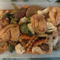 Chilli, eggplant, basil, tofu  at Thai Container in Christchurch